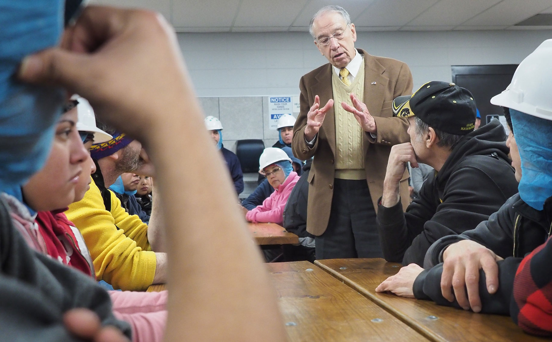 Grassley visits Cloverleaf Cold Storage